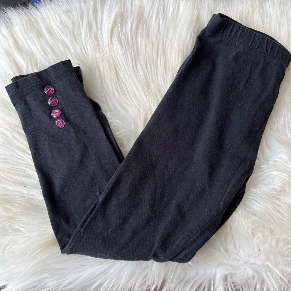 Bobbie Brooks Black and Pink Crystal Leggings